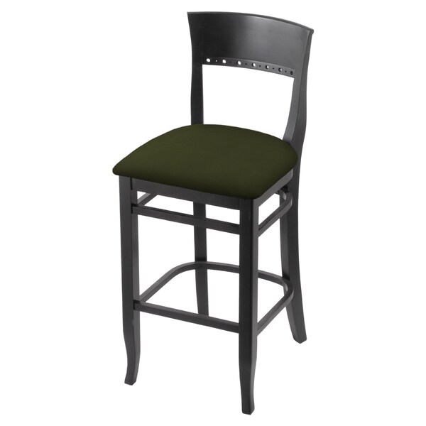 Holland Bar Stool Co 30" Bar Stool, Black Finish, Canter Pine Seat 316030Blk010 - main